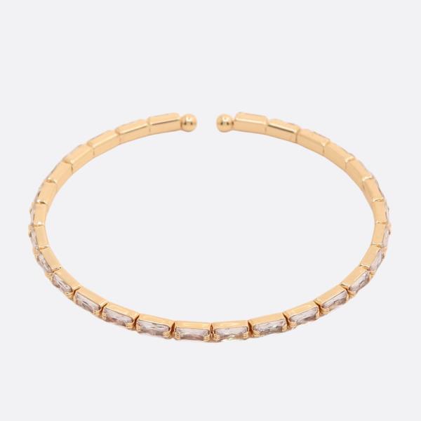 SODAJO RECTANGLE CRYSTAL GOLD DIPPED BRACELET