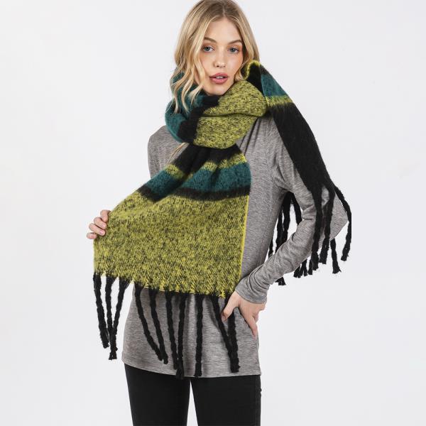 BRUSHED MULTI COLOR STRIPE SCARF