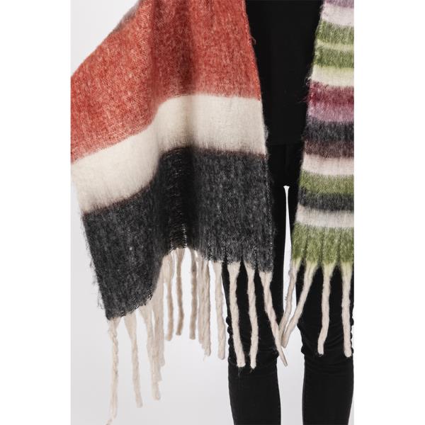 BRUSHED MULTI COLOR STRIPE SCARF