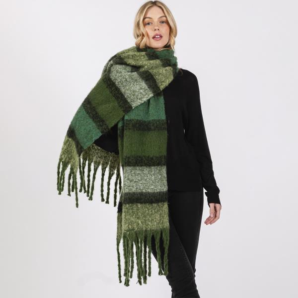 BRUSHED MULTI COLOR STRIPE SCARF