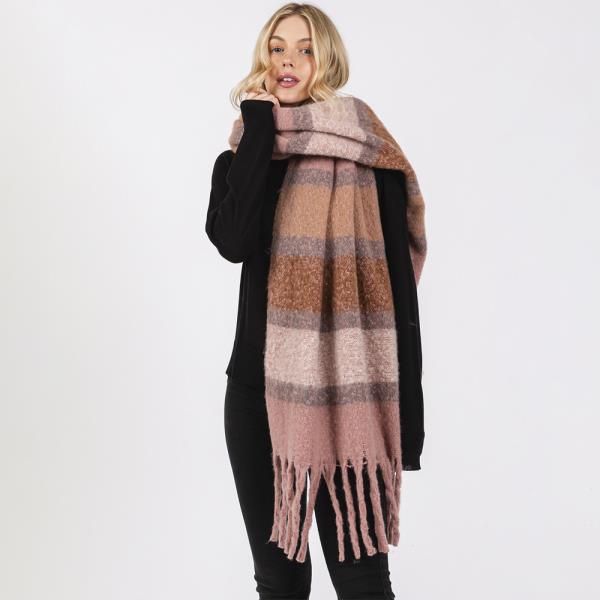 BRUSHED MULTI COLOR STRIPE SCARF