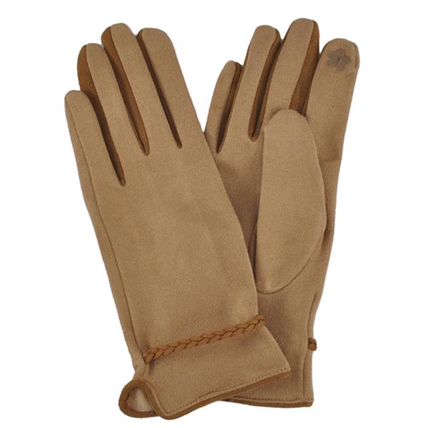 BRAIDED BAND SUEDE SMART GLOVES