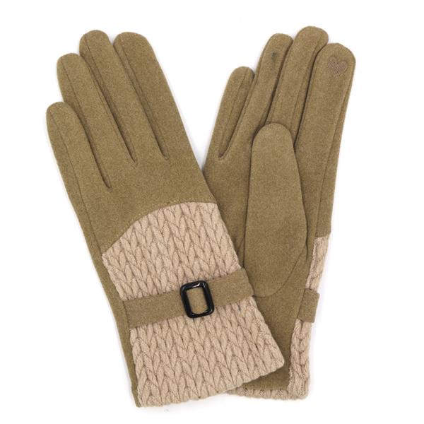 CABLE AND BAND DETAILED SMART TOUCH GLOVES