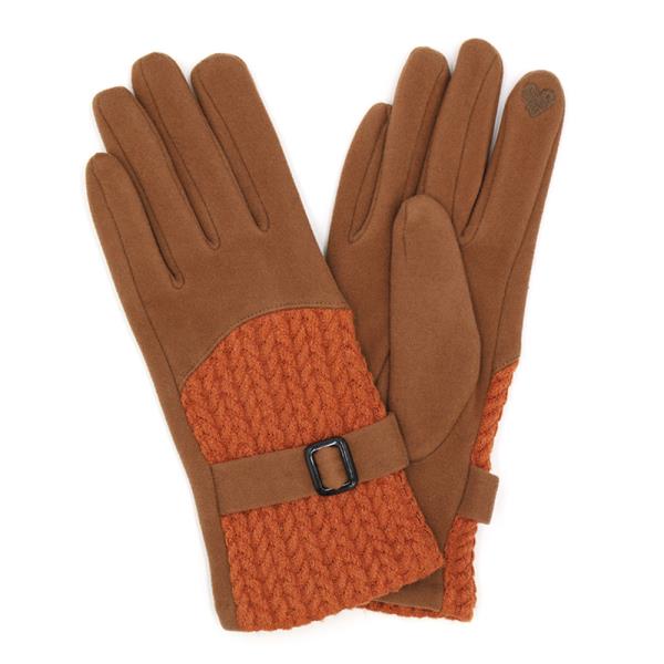 CABLE AND BAND DETAILED SMART TOUCH GLOVES