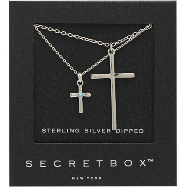 SECRET BOX 14K GOLD DIPPED CROSS NECKLACE