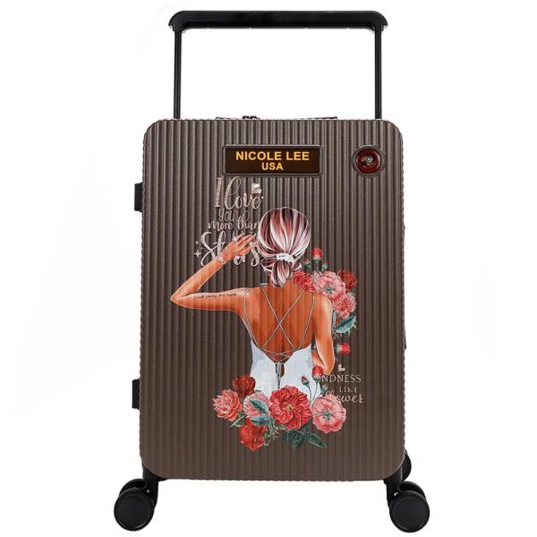 NICOLE LEE 20" RIBBED CARRY ON SUITCASE