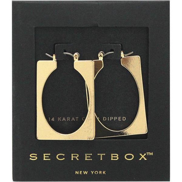 SECRET BOX 14K GOLD DIPPED CUT OUT HOOP EARRING