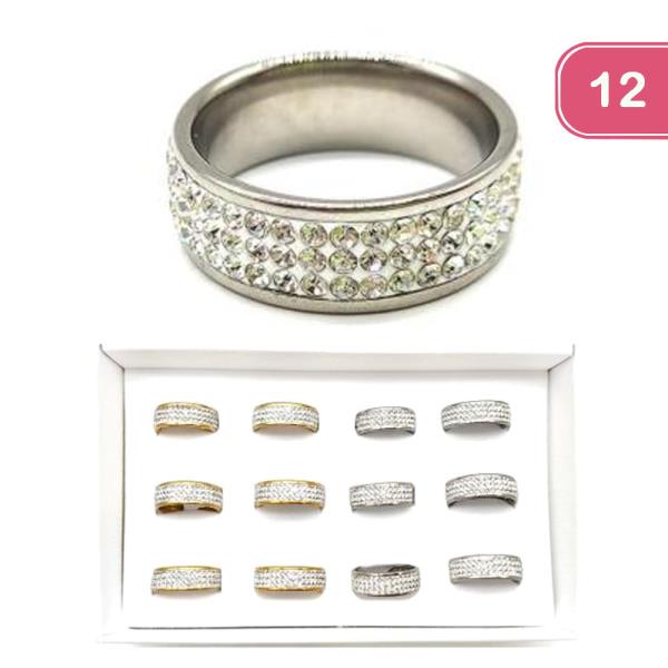 RHINESTONE RING (12 UNITS)