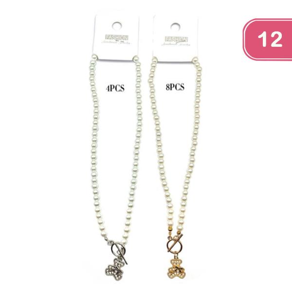 PEARL BEAR NECKLACE (12 UNITS)