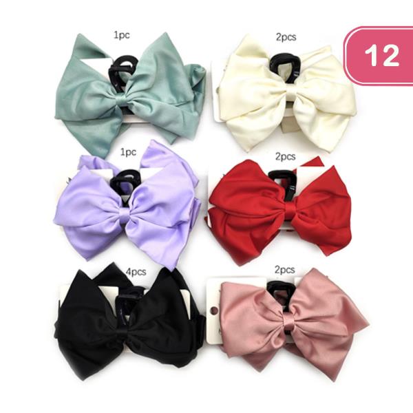 BOW HAIR CLAW CLIP (12 UNITS)