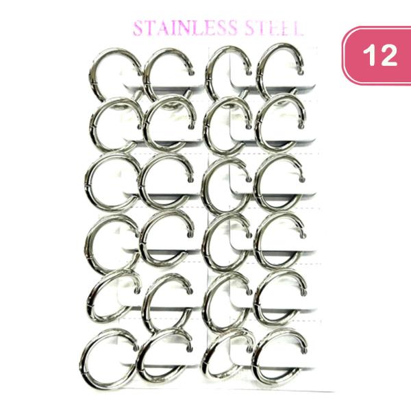 STAINLESS STEEL HOOP EARRINGS (12 UNITS)