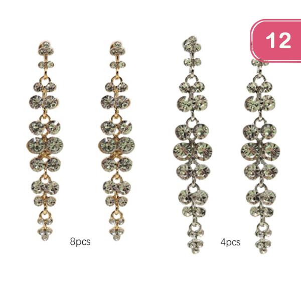 RHINESTONE DANGLE EARRING (12 UNITS)