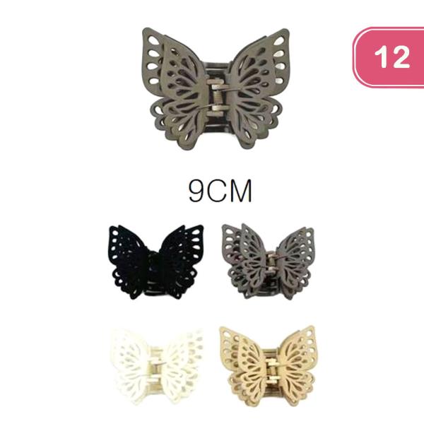 BUTTERFLY HAIR CLAW CLIPS (12 UNITS)