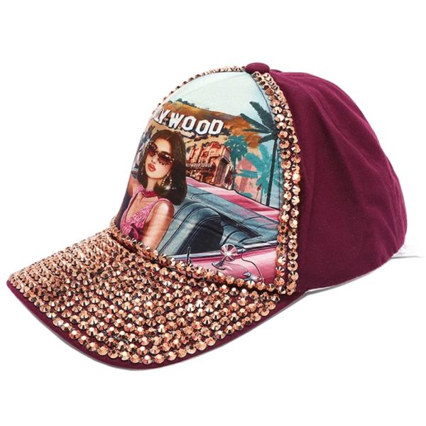 NICOLE LEE RHINESTONE PRINT CAP