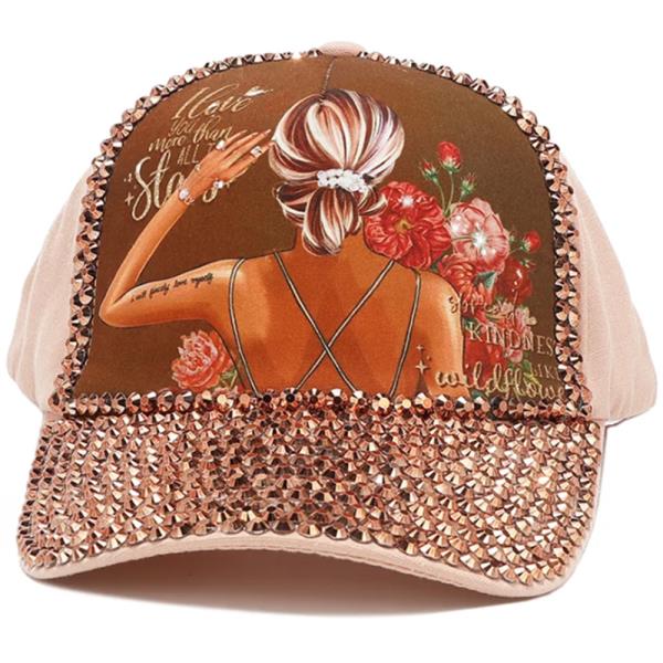 NICOLE LEE RHINESTONE PRINT CAP