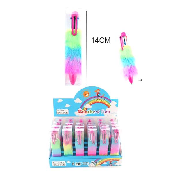 6 INK MULTICOLOR FUZZY PEN (24 UNITS)