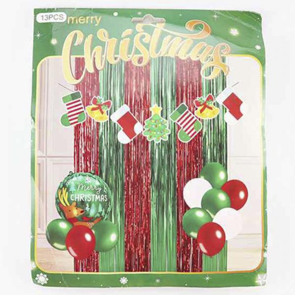 CHRISTMAS BACKDROP BANNER BALLOON SET