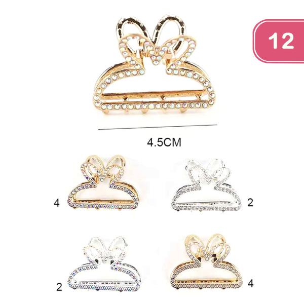 RHINESTONE HAIR CLAW CLIP (12 UNITS)