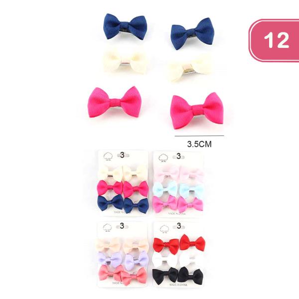 SMALL HAIR BOW PINS (12 UNITS)