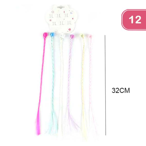 KIDS RAINBOW HAIR BRAID CLIP  (12 UNITS)