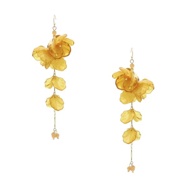 TRANSLUCENT FLOWER CLUSTER DROP EARRING