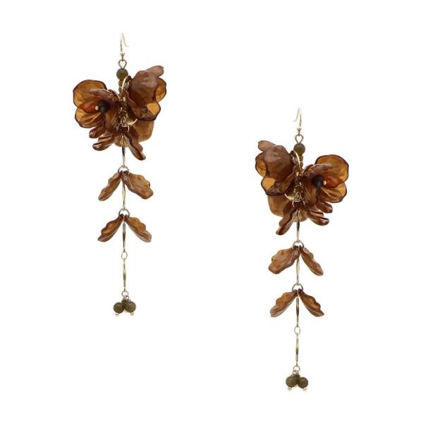 TRANSLUCENT FLOWER CLUSTER DROP EARRING