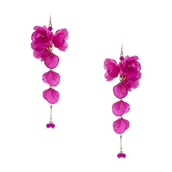 TRANSLUCENT FLOWER CLUSTER DROP EARRING