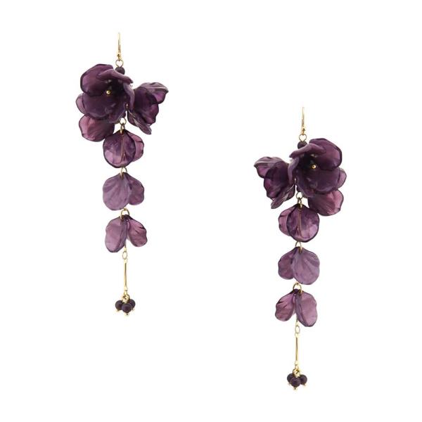 TRANSLUCENT FLOWER CLUSTER DROP EARRING
