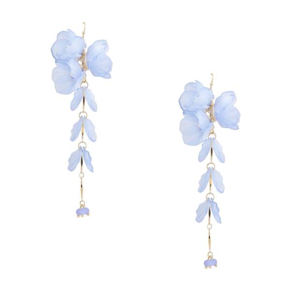 TRANSLUCENT FLOWER CLUSTER DROP EARRING