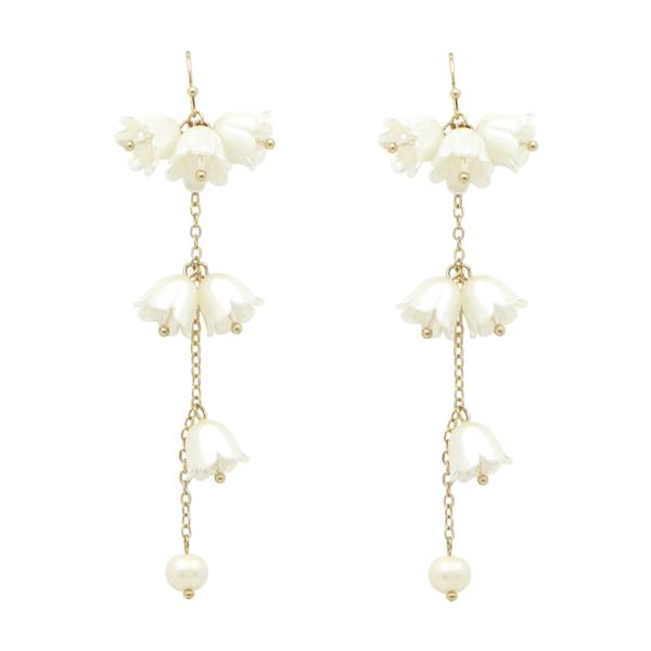 PEARL WHITE FLOWER DROP DANGLE FLOWER