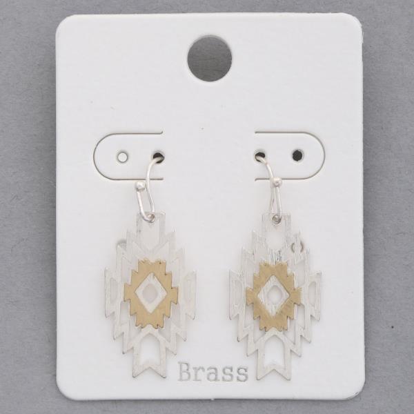 AZTEC WESTERN STYLE METAL DANGLE EARRING