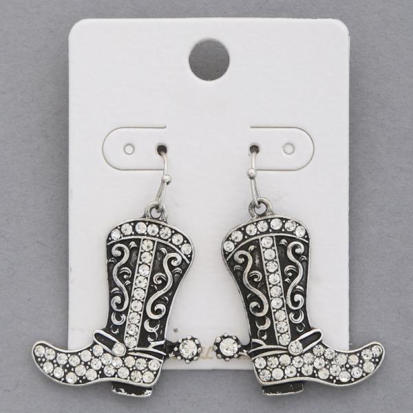 WESTERN STYLE BOOTS METAL DANGLE EARRING