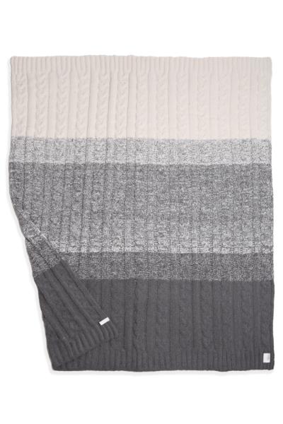 COLOR-GRADIENT KNIT THROW BLANKET