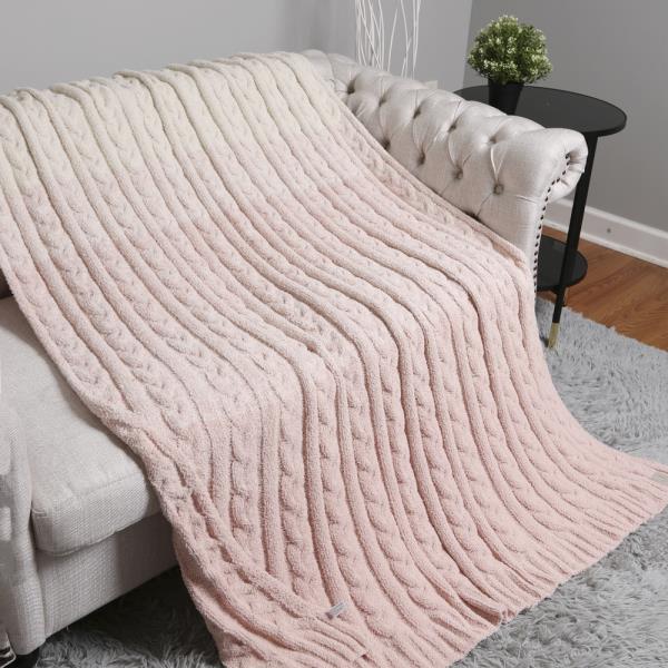 COLOR-GRADIENT KNIT THROW BLANKET