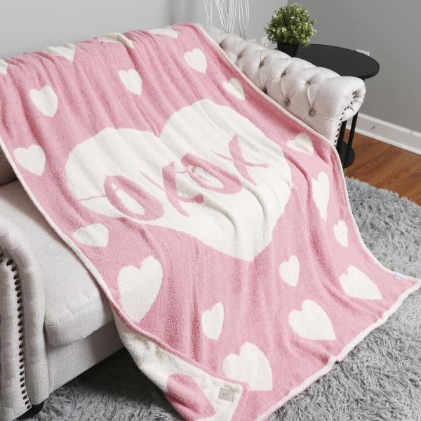 XOXO & HEART THROW BLANKET