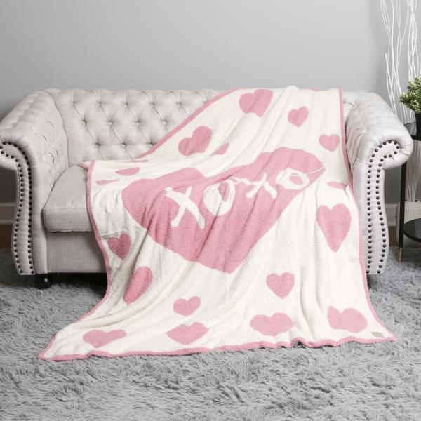 XOXO & HEART THROW BLANKET