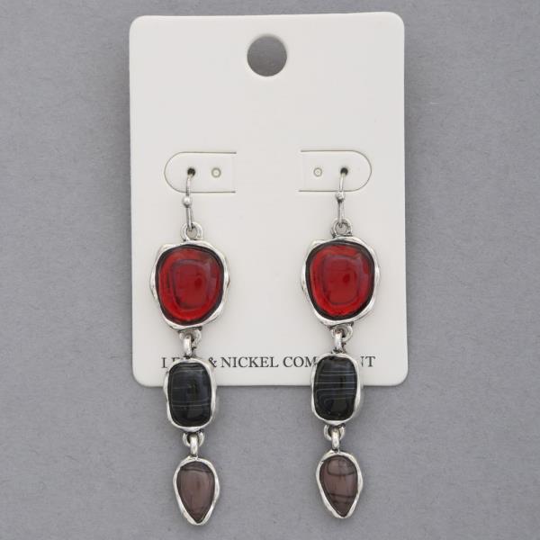 MULTI SHAPE BEADED DANGLE EARRING