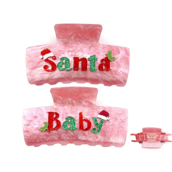 CHRISTMAS SANTA BABY HAIR JAW CLIP