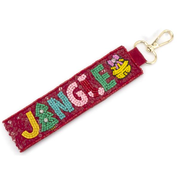 SEED BEAD CHRISTMAS JINGLE KEYCHAIN