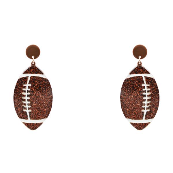 GAME DAY GLITTER FOOTBALL DANGLE EARRING