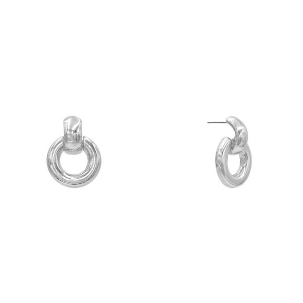 METAL ROUND POST EARRING