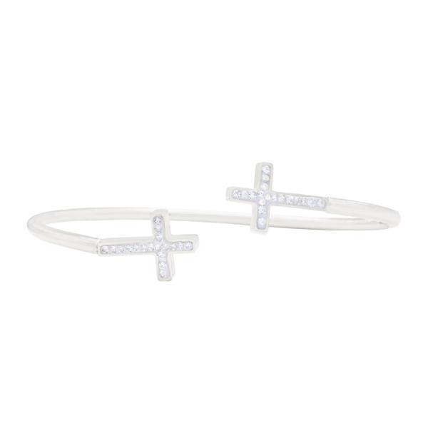 CROSS STAINLESS STEEL HINGED BRACELET
