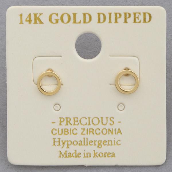 14K GOLD DIPPED ROUND STUD EARRING