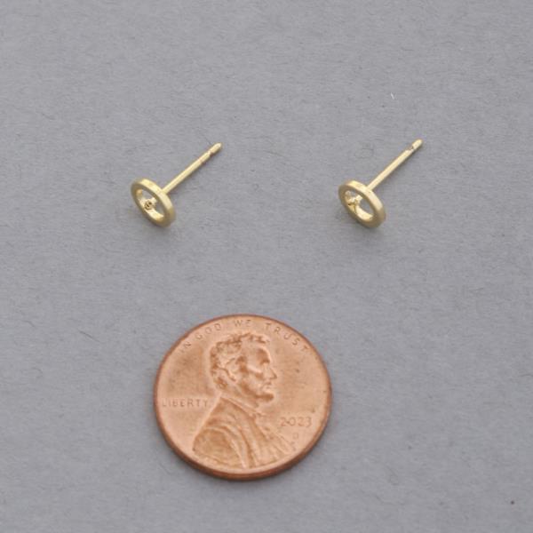 14K GOLD DIPPED ROUND STUD EARRING