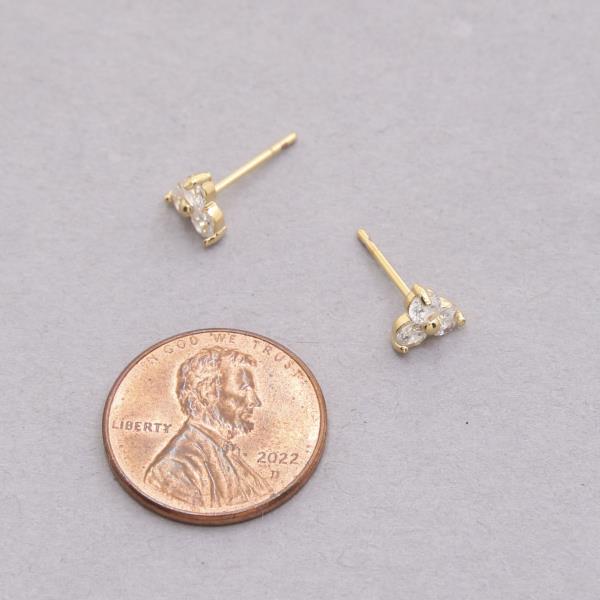 14K GOLD DIPPED CZ STUD EARRING