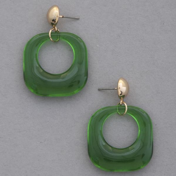 ACETATE SQUARE DANGLE EARRING