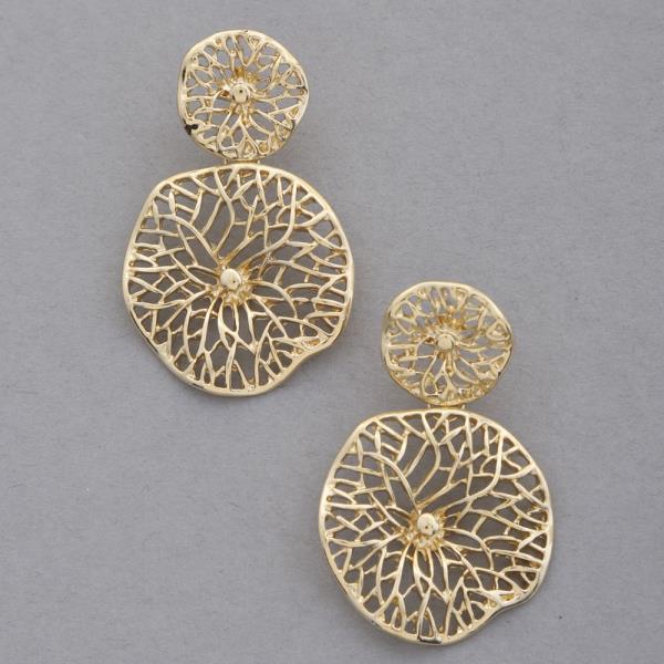 DOUBLE CIRCLE METAL DANGLE EARRING