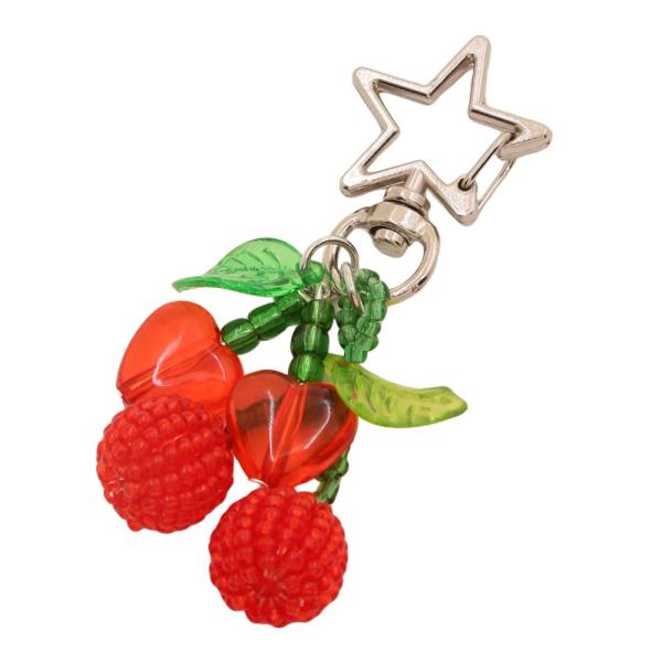 SODAJO BEADED CHERRY KEYCHAIN