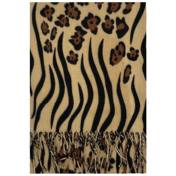 LEOPARD ZEBRA ANIMAL PRINT TASSEL OBLONG SCARF