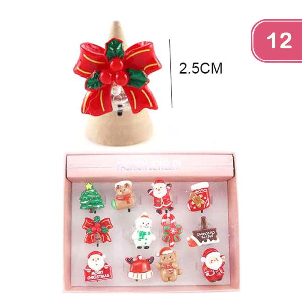 CHRISTMAS LIGHT UP RING (12 UNITS)